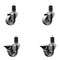Service Caster 3'' Semi Steel Wheel Swivel 1-5/8'' Expanding Stem Caster Set 2 Brakes, 4PK SCC-EX20S314-SSS-2-PLB-2-158 - alternate 1